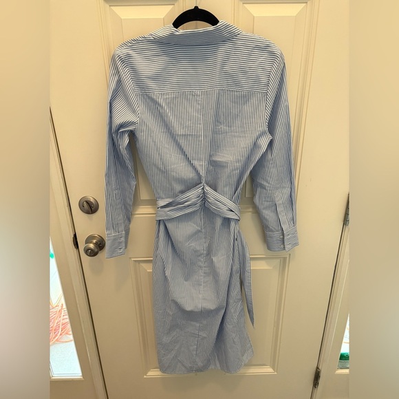 Alex Marie Pinstripe Tie Waist Button Midi Dress Size Small - Picture 6 of 8